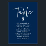 Casual Wedding Dinner, Guests Seating Chart Table Number<br><div class="desc">Wedding Dinner Guest Seating Table Chart Card,  Modern casual Navy Blue Script.
Customise the text and / or remove and fill in with your wedding party themed.</div>