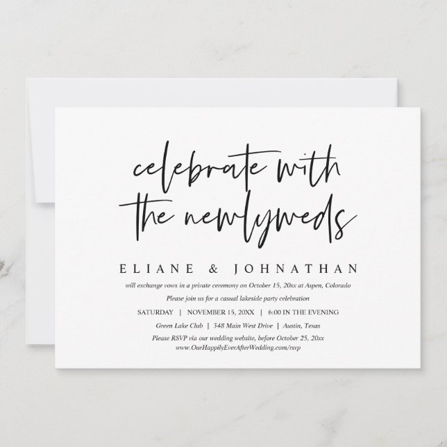Casual Wedding Elopement Party Celebration Invitation (Front)
