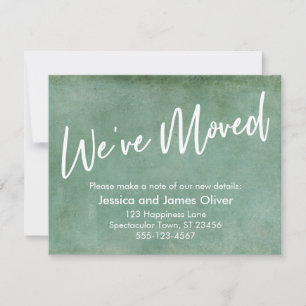 Casual "We've Moved" Turquoise Announcement