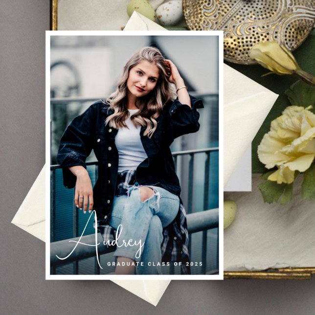 Casual Writing Name Graduate Photo Invitation (Creator Uploaded)