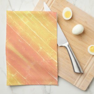 Casual Yellow PeachSpring Sunset Abstract Pattern Tea Towel