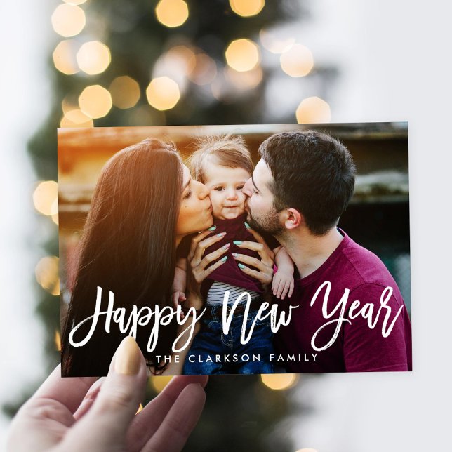 Casually Brushed EDITABLE COLOR New Year Card (Creator Uploaded)