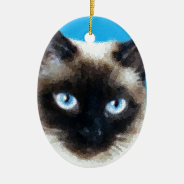 Cat 1 ceramic tree decoration (Front)