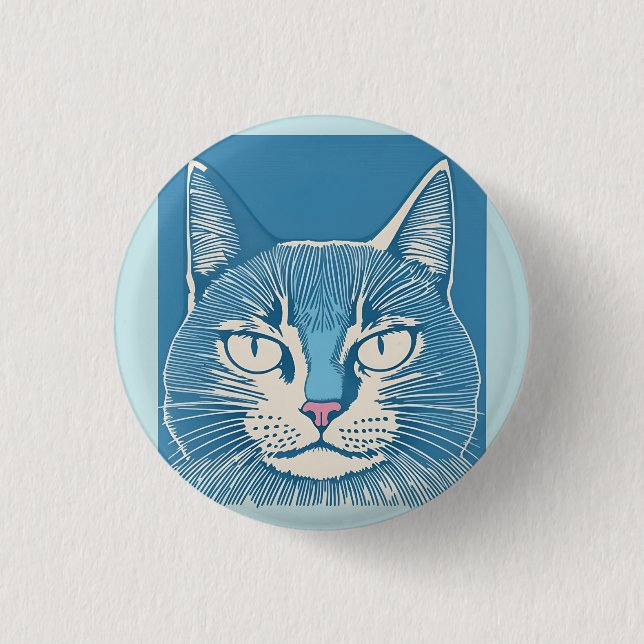 cat 1 retro 3 cm round badge (Front)