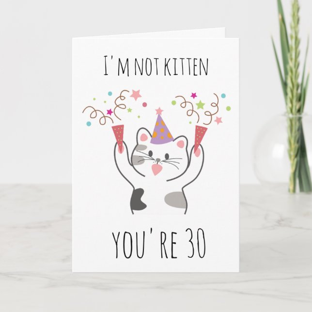 cat 30th birthday card (Front)