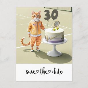 Cat 30th Birthday Party Invitation Postcard
