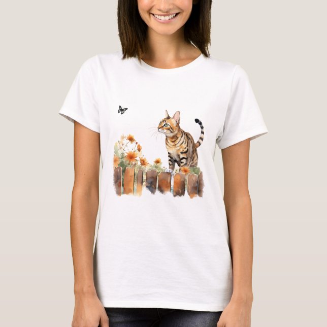 Cat 3 in Fall T-Shirt (Front)
