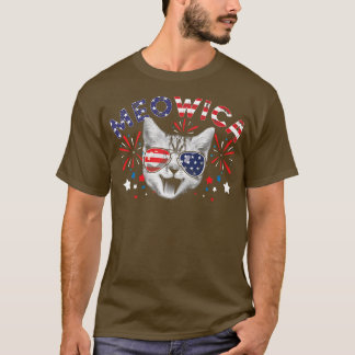 Cat 4th Of July American Flag Meowica Patriotic Ca T-Shirt