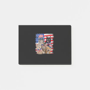 Cat 4th Of July Freedom American Flag Sunglasses Post-it Notes