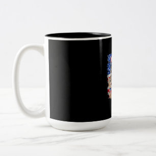 Cat 4th Of July Freedom American Flag Sunglasses Two-Tone Coffee Mug