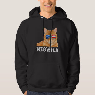 Cat 4th Of July Kitten Merica Usa American Flag Hoodie