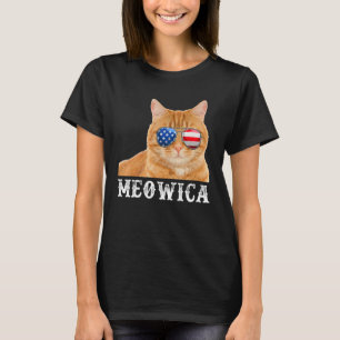 Cat 4th Of July Kitten Merica Usa American Flag T-Shirt
