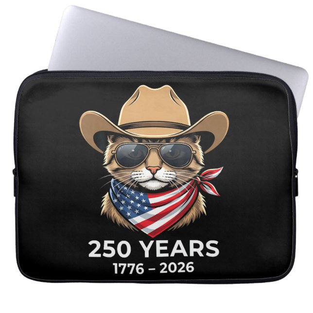 Cat 4Th Of July Laptop Sleeve (Front)