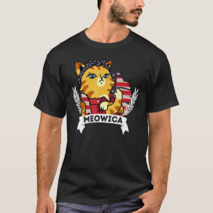 Cat 4th Of July Meowica Merica American Flag T-Shirt