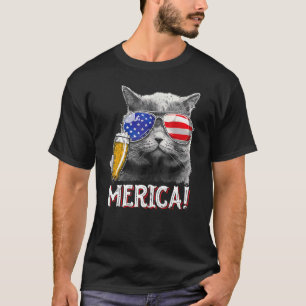 Cat 4th Of July  Meowica Merica Men Usa American F T-Shirt