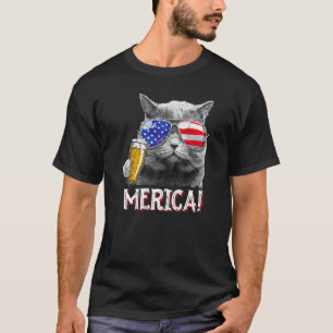 Cat 4th Of July  Meowica Merica Men Usa American F T-Shirt