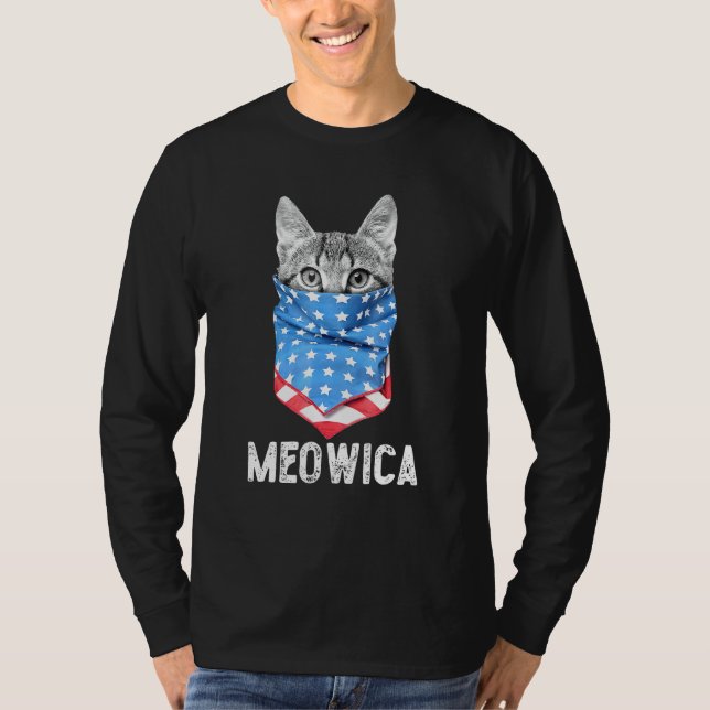 Cat 4th Of July Meowica Merica Men Usa American Fl T-Shirt (Front)