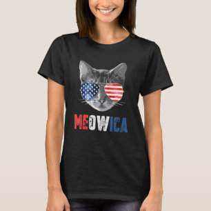 Cat 4th Of July   Meowica Merica Men Usa American  T-Shirt