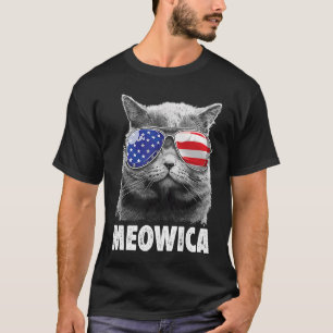 Cat 4th of July Meowica Merica Men Women American T-Shirt