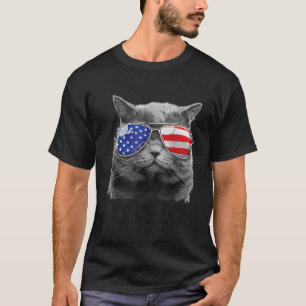 Cat 4th of July Meowica Merica Men Women USA Ameri T-Shirt