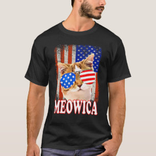 Cat 4th Of July Meowica Merica Usa American Flag M T-Shirt