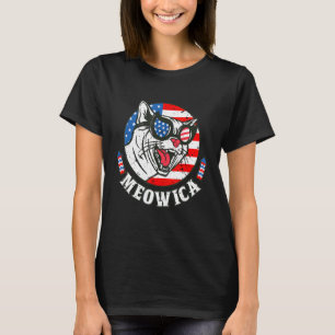 Cat 4th Of July Meowica Patriotic Cat American Fl T-Shirt