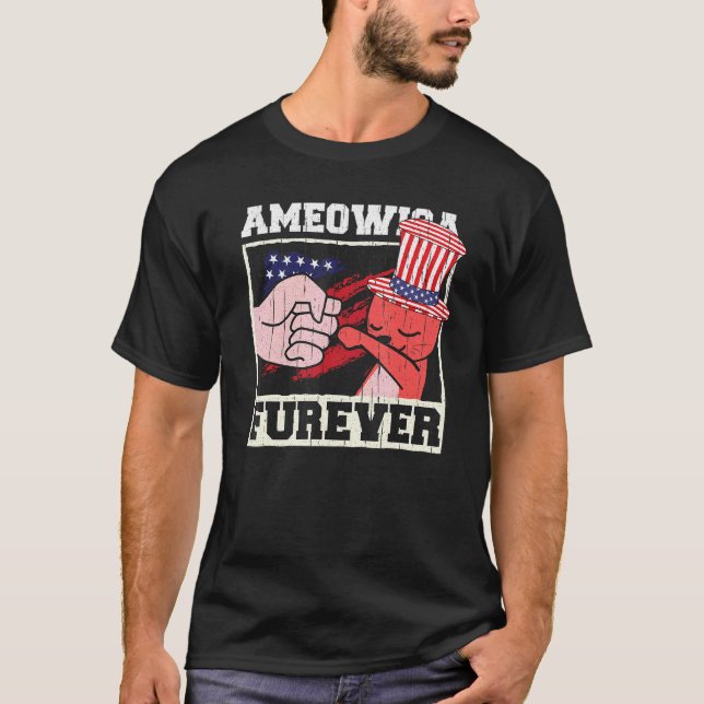 Cat 4th Of July Meowica Usa American Flag Ameowica T-Shirt (Front)