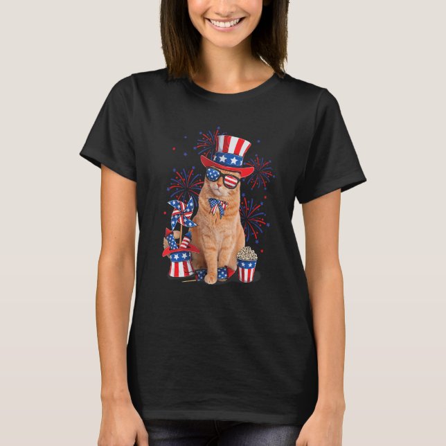Cat 4th Of July  Mericat Merica Men USA American F T-Shirt (Front)