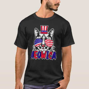 Cat 4th Of July Patriotic Meowica Merica Men Ameri T-Shirt