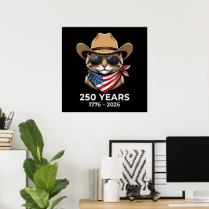 Cat 4Th Of July Poster