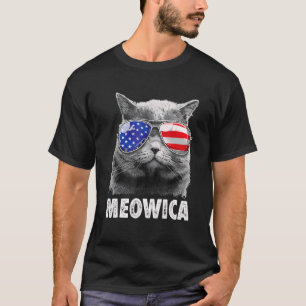 Cat 4th Of July S Meowica Merica Men Usa American  T-Shirt
