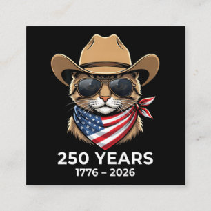 Cat 4Th Of July Square Business Card