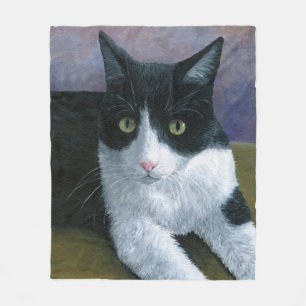Cat 577 Tuxedo Fleece Blanket