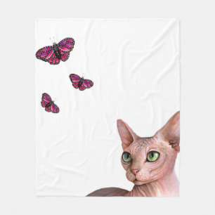 Cat 578 Sphynx Fleece Blanket