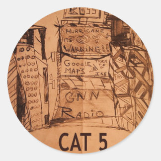 CAT 5 CLASSIC ROUND STICKER