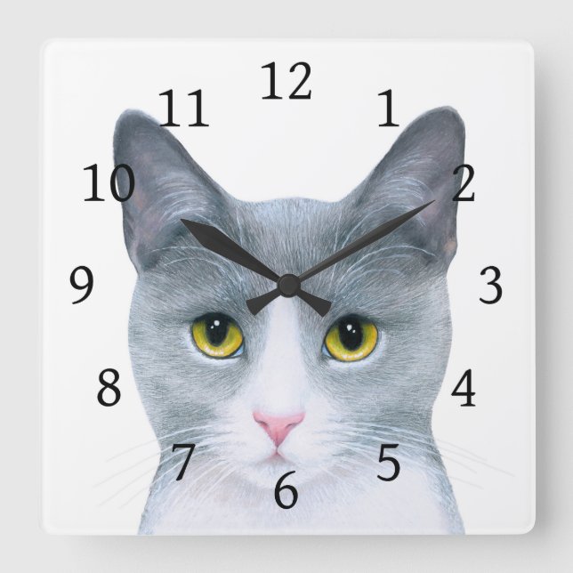 Cat 611 square wall clock (Front)