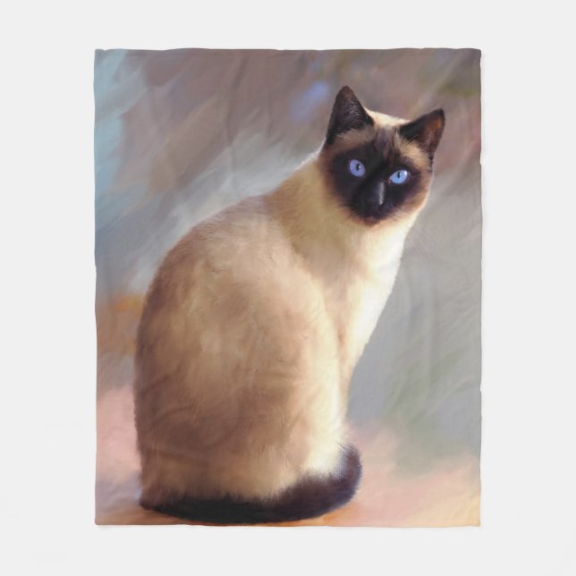 Cat 613 siamese fleece blanket (Front)