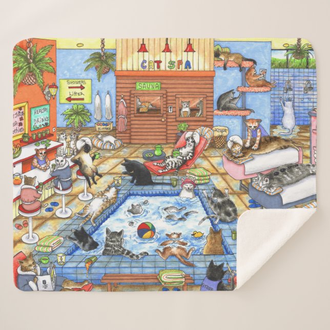 Cat 635 Cat spa Sherpa Blanket (Front (Horizontal))