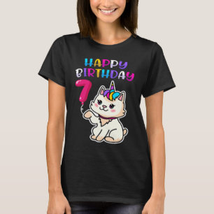 Cat 7th Birthday Happy Birthday Caticorn Kitty Boy T-Shirt