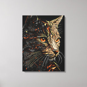 Cat abstract portrait canvas print