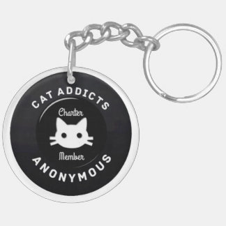 Cat Addicts Anonymous Key Ring
