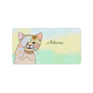 cat address sticker