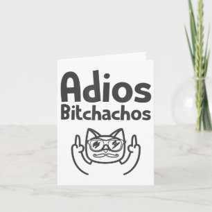 Cat Adios Achos Swea Cinco De Mayo Middle Finger _ Card