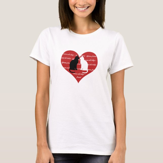 Cat adoption and rescue heart T-Shirt (Front)