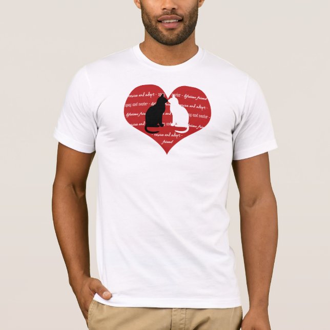 Cat adoption and rescue heart T-Shirt (Front)