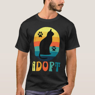 Cat Adoption Vintage Retro Shelter Animal Adopt Mo T-Shirt