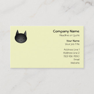 Cat. Adorable black kitty. Business Card