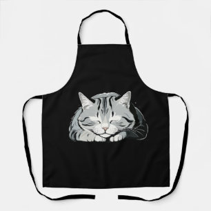 Cat Adorable Cute Animal Sleeping Relaxing Calm Apron