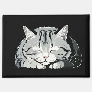 Cat Adorable Cute Animal Sleeping Relaxing Calm Magnet