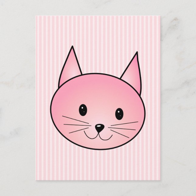 Cat. Adorable pretty pink kitty. Postcard (Front)